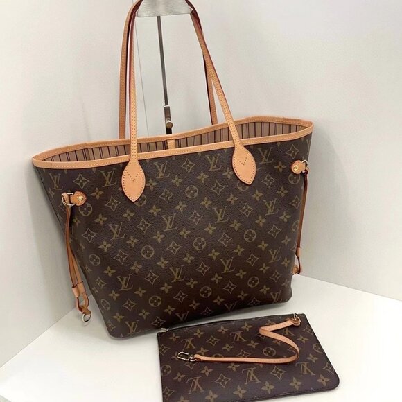 Louis Vuitton Monogram Neverfull MM Tote With Pouch - Picture 1 of 4